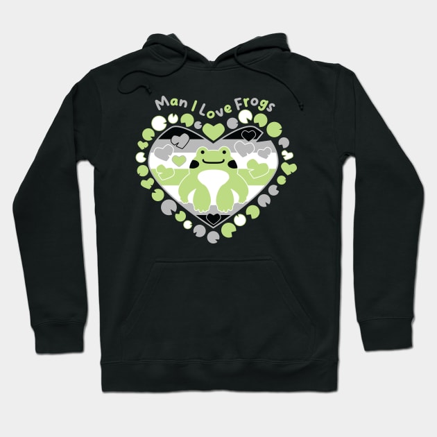 Man I Love Frogs [agender] Hoodie by deadbeatprince typography